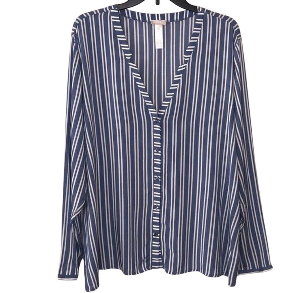 Hanro Sleep & Lounge Striped Pajama Top Blue/white Large